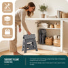 Klapphocker Faltbar Rutschfester Tritthocker mit Tragegriff 37 x 30 x 32,5 cm Grau - VOUNOT DE