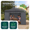 Verstärktes Pavillon 3x3m, Wasserdichter Faltpavillon mit 4 Seitenteilen&Sandsäcke Grau - VOUNOT DE