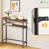 Schmaler Konsolentisch mit 2 Ablagen, Flurtisch aus Metall und MDF, Industrie-design 75×24×75 cm, Braun - VOUNOT DE