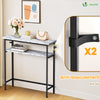 Schmaler Konsolentisch mit 2 Ablagen, Flurtisch aus Metall und MDF, Industrie-design 75×24×75 cm, Weiß - VOUNOT DE