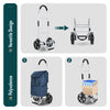 2 Räder Einkaufstrolley Klappbar mit 58L Wasserdichter Tasche, Marineblau