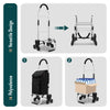 Aluminium Einkaufstrolley Treppensteiger, Trolly Einkaufswagen Klappbar, 6 Räder, Wasserdicht Oxford, 45L, Schwarz