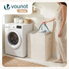 Wäschekorb 2 Fächer 150L, Wäschesammler mit Deckel Beige - VOUNOT DE
