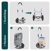 2 Räder Einkaufstrolley Klappbar mit 58L Wasserdichter Tasche, Grau