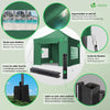 Pavillon 3x3m, Wasserdichter Faltpavillon, Faltbar Partyzelt mit 4 Seitenteilen, 4 Sandsäcke, Grün - VOUNOT DE