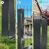 Sichtschutzstreifen für Doppelstabmatten 300m x 4.7cm, PVC Sichtschutz Zaun mit 600 Clips, Grau - VOUNOT DE