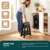 Klapphocker Faltbar Rutschfester Tritthocker mit Tragegriff 39 x 32 x 40 cm Schwarz - VOUNOT DE