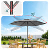 VOUNOT® Sonnenschirm 270 cm knickbar UV 50+ Sonnenschutz Gartenschirm Balkonschirm Grau