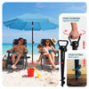 Sonnenschirm Strandschirm 200cm mit Tragetasche und Bodenanker Türkis - VOUNOT DE