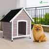 Hundehütte Outdoor aus Holz, mit Bitumendach, abnehmbarem Boden, rutschfest, Grau - VOUNOT DE