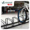 Fahrradständer für 4 Fahrräder, Boden und Wandmontage, Schwarz - VOUNOT DE