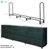 Kaminholzregal Aussen aus Metall mit wasserdichte Abdeckung, 300x116x36 cm - VOUNOT DE