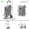 Aluminium Einkaufstrolley Treppensteiger, Trolly Einkaufswagen Klappbar mit Haken 6 Räder, Grau - VOUNOT DE