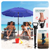 Sonnenschirm Strandschirm 200cm mit Tragetasche und Bodenanker Blau - VOUNOT DE