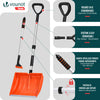 Schneeschieber Set Schneeschaufel + Teleskop Eiskratzer Orange - VOUNOT DE