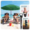 Sonnenschirm Strandschirm 200cm mit Tragetasche und Bodenanker Grün - VOUNOT DE
