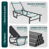 Sonnenliege Gartenliege aus Aluminium und Textilene 190x62x31cm Grau - VOUNOT DE