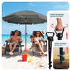 Sonnenschirm Strandschirm 200cm mit Tragetasche und Bodenanker Grau - VOUNOT DE