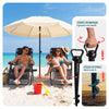 Sonnenschirm Strandschirm 200cm mit Tragetasche und Bodenanker Beige - VOUNOT DE