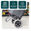 Aluminium Einkaufstrolley Treppensteiger, Trolly Einkaufswagen Klappbar, 2 Räder, Wasserdicht Oxford, 59L, Grau