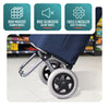 Aluminium Einkaufstrolley Treppensteiger, Trolly Einkaufswagen Klappbar, 2 Räder, Wasserdicht Oxford, 59L, Marineblau - VOUNOT DE