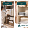 3 Stück Bettwäsche Organizer mit Sichtfenster 38,5x33x12 cm Beige