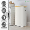 Wäschekorb mit Deckel & Wäschesäcke 100L Faltbarer Wäschesammler, Beige