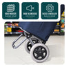 Aluminium Einkaufstrolley Treppensteiger, Trolly Einkaufswagen Klappbar, 2 Räder, Wasserdicht Oxford, 59L, Marineblau