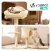 Kratzbaum 112cm, Mehrstöckiger Katzenbaum mit Kratzsäulen Höhle, Beige - VOUNOT DE