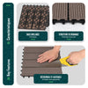 16 Stück WPC Terrassenfliesen 30x30 cm, Klickfliesen Outdoor 1.5m² Braun