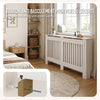 Heizkörperverkleidung 152x19x82 cm Heizkörperabdeckung Weiß