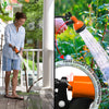 Flexibler Gartenschlauch 45m, Flexibel Wasserschlauch Dehnbarer mit 10 Sprühfunktionen, Messinganschlüssen,Orange - VOUNOT DE