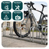 Fahrradständer für 5 Fahrräder, Boden und Wandmontage, Silber - VOUNOT DE