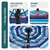 Sonnenschirm Strandschirm 200cm mit Tragetasche und Bodenanker Blaue Streifen - VOUNOT DE
