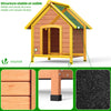 Hundehütte Outdoor aus Holz, mit Bitumendach, abnehmbarem Boden, rutschfest, Naturfarben - VOUNOT DE