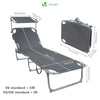 2er Set Sonnenliege mit Dach, 190 x 58 x 27 cm  Grau - VOUNOT DE
