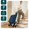 2 in 1 Einkaufstrolley Klappbar Treppensteiger Marineblau
