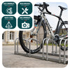 Fahrradständer für 4 Fahrräder, Boden und Wandmontage, Silber - VOUNOT DE