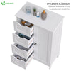 Badezimmerschrank mit 4 Schubladen & 1 Schranktür für Badezimmer 30x55x82cm Weiß - VOUNOT DE