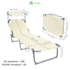 2er Set Sonnenliege mit Dach, 190 x 58 x 27 cm Beige - VOUNOT DE