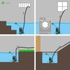 VOUNOT Schmutzwasserpumpe Tauchpumpe Schmutzwasser mit Integriertem Schwimmer, Abwasserpumpe Fördermenge 8000 l/h