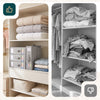 3 Stück Bettwäsche Organizer mit Sichtfenster 38,5x33x12 cm Grau