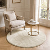 Weicher Kurzflor Teppich Wohnzimmer mit Antirutschmatte ф120 cm Beige
