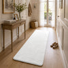 Weicher Kurzflor Teppich Wohnzimmer mit Antirutschmatte 60x180 cm Creme