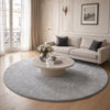 Weicher Kurzflor Teppich Wohnzimmer mit Antirutschmatte ф200 cm Grau