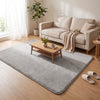 Weicher Kurzflor Teppich Wohnzimmer mit Antirutschmatte 140x200 cm Grau