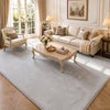 Weicher Kurzflor Teppich Wohnzimmer mit Antirutschmatte 240x340 cm Grau