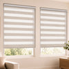 2er Set Doppelrollo Klemmfix ohne Bohren 80 x 150 cm Leinenfarbe