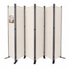 Paravent Raumteiler 6 Teilig Freistehend Stoff Trennwand 340 x 30 x 164 cm Beige