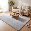 Weicher Kurzflor Teppich Wohnzimmer mit Antirutschmatte 160x230 cm Grau